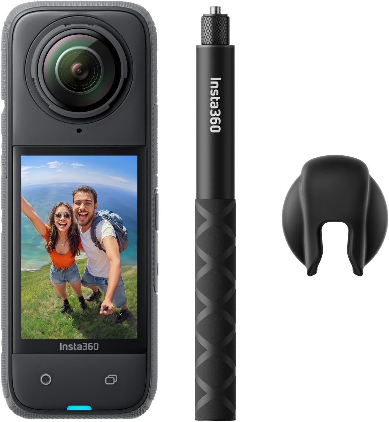 Insta360 X4 Standard Bundle - Waterproof 8K 360 Action Camera, 4K Wide-Angle Video, Invisible Selfie Stick Effect, Removable Lens Guards, 135 Min Battery Life, AI Editing, Stabilization
